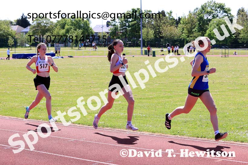 Womens Under-17s and Girls Under-15s 3000 metres, 2024 North Eastern Track and Field Champs., Middlesbrough.  Photo: David T. Hewitson/Sports for All Pics